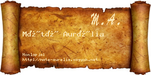 Máté Aurélia névjegykártya